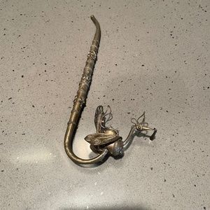 Vintage Asian pipe with peacock bowl